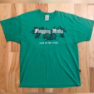 FLOGGING MOLLY Vintage Y2K “Luck Of The Irish” T Shirt Band Tee Punk Green